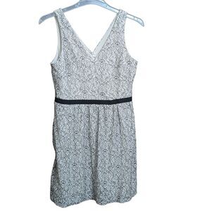 Maurices White Black Lace Dress Juniors 13/14 V-Neck Lined Soft Girl Coquette
